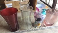 LOT OF GLASS VASES