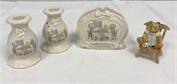 Precious Moments Candle Holders, Napkin Holder