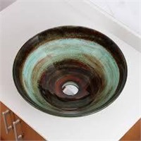 ELITE Space Tunnel Tempered Glass Vessel Sink 1511