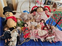 Dolls. Cabbage Patch.  Various dolls and stands.