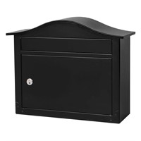 $68  Saratoga Black Wall Mount Mailbox, Med, Steel