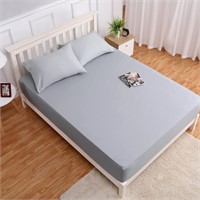 Soft Grey Fitted Sheet for Twin Bed