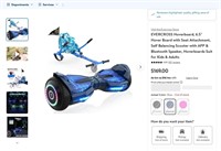 E9135  EVERCROSS Hoverboard, 6.5'' with Seat & Blu