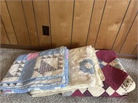 3 old quilts