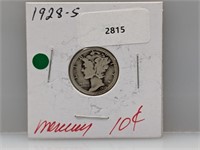 1928-S 90% Silv Mercury Dime