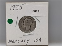 1935 90% Silv Mercury Dime