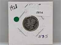 1928 90% Silv Mercury Dime