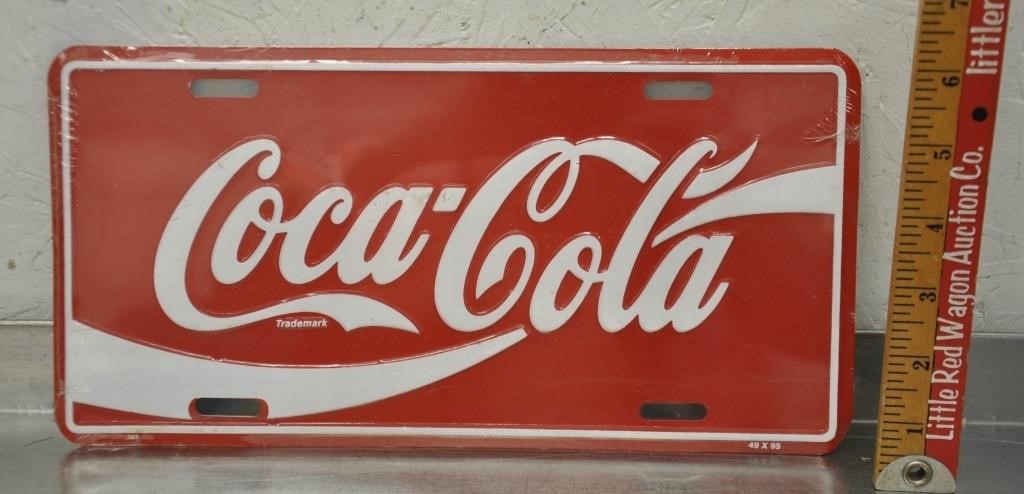 Coca-Cola license plate, new