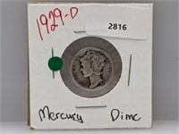 1929-D 90% Silv Mercury Dime