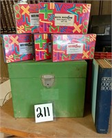 Vintage Math VHS Tapes, Metal Storage Box & Book