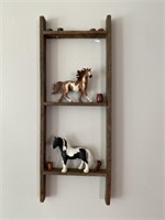 Crafted Wall Shelf with Horses
