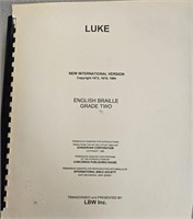 Luke English Braille Grade 2 NIV 1985
