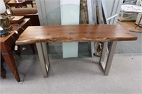 Live edge wooden console table