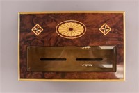 Antique Cigar Humidor w/ Hygrometer & Key