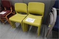 9 Green Plastic Stacking Chairs