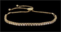 14K Rose gold Le Vian 9.5" diamond bolo bracelet,