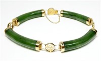 14K Yellow gold jade bracelet