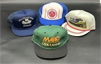 3 Vintage CSX Caps & 1 Wheeling WVa Cap