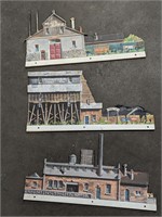 vtg train town wooden cutouts
