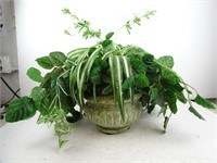 Large Greek Style Faux Plant in Ceramic Pot