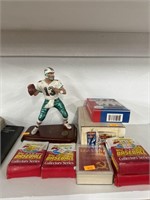 Vintage sports cards and Dan Marino figure