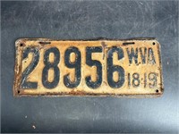 1918-19 WEST VIRGINIA LICENSE PLATE #28956