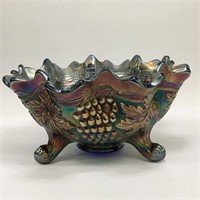 Carnival Glass Large Footed Bowl