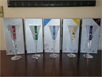 5 Waterford Snowflake Wishes Flutes