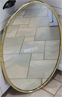 Heavy Gold Tone Frame Oval Mirror
