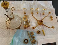 Various Parts to Tabletop Candleabra - some