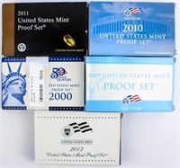 Coin Assorted United States Proof Sets 5 Sets