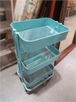 METAL 3 TIERED ROLLING CART