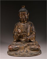 Bronze gold Buddha statue of Qing Dynasty