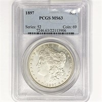 1897 Morgan Silver Dollar PCGS MS63