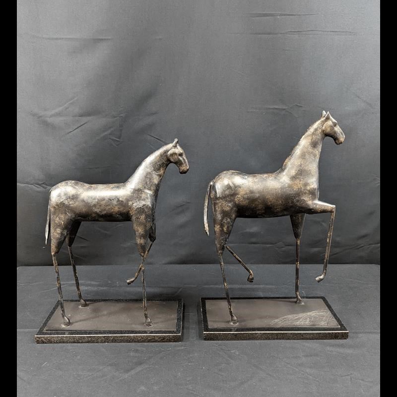 Mid Century Style Metal Trojan Horse Sculptures