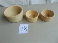 3 Roseville Stoneware Bowls