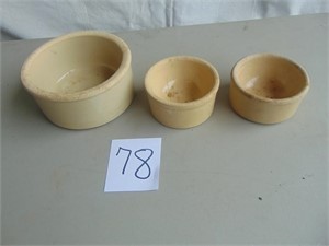 3 Roseville Stoneware Bowls