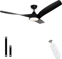 $130  Ceiling Fan w/Lights, 56 Inch, Black, Remote