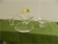 (4) Signed Steuben Glass Pieces