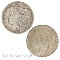 1891-P & S Silver Morgan Dollars (2)
