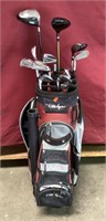 Golf Bag and Clubs, Hogan Radial 3-9, E Putter