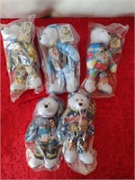 ELVIS 9" COLLECTABLE TEDDY BEARS LOT OF 5