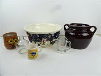 Lot of Misc. Glassware Items - Snowman Bowl