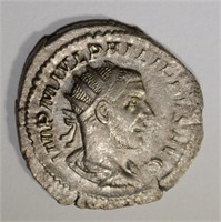 244-249 AD SILVER ANTONINIANUS  BU