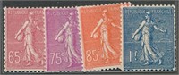 FRANCE #149, #151, #153 & #154 MINT FINE-VF NH