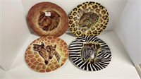 Animal printed porcelain plates (Fiorilli)