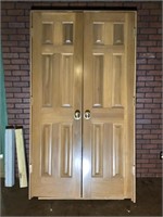 Wood double doors