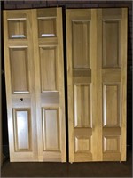 2 sets of wood bi-fold doors