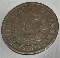 Copper U.S. Half-Cent 1803 Draped Bust