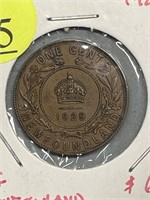 Newfoundland One Cent 1929